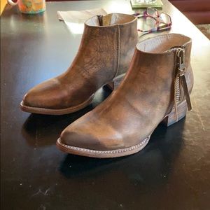 Freebird ONYX Brown Distressed Booties